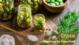  Presentation with food - Presentation theme having homemade-food-pickled-cucamelons-pickled background and a tawny brown colored foreground