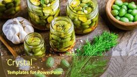  Presentation with grown - Presentation featuring homemade-food-pickled-cucamelons-pickled background and a tawny brown colored foreground