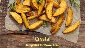  Presentation with curcuma - Beautiful slides featuring homemade french fries with curcuma backdrop and a tawny brown colored foreground