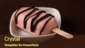  Presentation with chocolate strawberry - Slide set enhanced with homemade fresh glazed strawberry and chocolate ice popsicle background and a tawny brown colored foreground