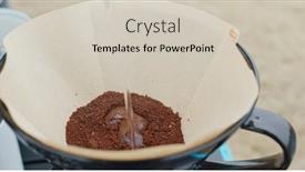  Presentation with brewed - Presentation theme consisting of homemade-freshly-brewed-paper-hand background and a soft green colored foreground