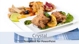  Presentation with fried chicken - Slide deck consisting of homemade-fried-chicken-drumsticks background and a light blue colored foreground