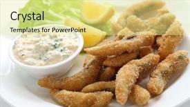  Presentation with fingers - Beautiful theme featuring homemade fried fish fingers backdrop and a  colored foreground