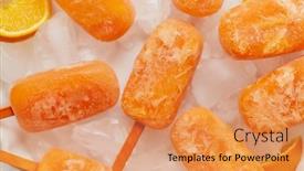  Presentation with ice frozen - Presentation theme with homemade-frozen-popsicles-made background and a coral colored foreground