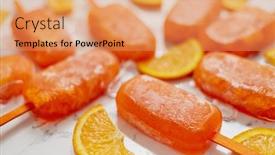  Presentation with ice frozen - Presentation theme with homemade-frozen-popsicles-made background and a coral colored foreground