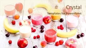  Presentation with smoothies - Presentation featuring homemade fruity smoothies - food and drink background and a cream colored foreground
