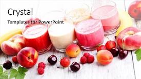  Presentation with smoothies - Colorful theme enhanced with homemade fruity smoothies - food and drink backdrop and a pink colored foreground