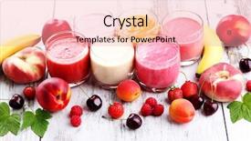  Presentation with smoothies - Theme featuring homemade fruity smoothies - food and drink background and a lemonade colored foreground
