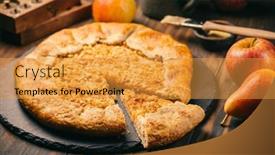  Presentation with baking - PPT layouts enhanced with homemade-galette-pie-with-apples background and a yellow colored foreground