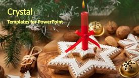  Presentation with candle christmas - Theme having homemade gingerbread candle for christmas background and a tawny brown colored foreground