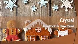  Presentation with gingerbread - Beautiful theme featuring homemade gingerbread couple and house backdrop and a coral colored foreground