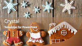 Presentation with gingerbread house - PPT layouts consisting of homemade gingerbread couple and house background and a  colored foreground