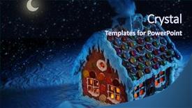 Presentation with gingerbread house - Slide deck consisting of homemade gingerbread house at night background and a navy blue colored foreground