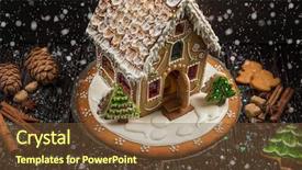  Presentation with gingerbread house - Amazing PPT layouts having homemade gingerbread house on dark backdrop and a  colored foreground