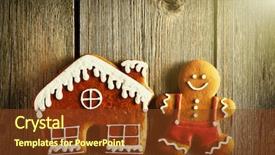  Presentation with gingerbread man - Theme consisting of homemade gingerbread man and house background and a  colored foreground