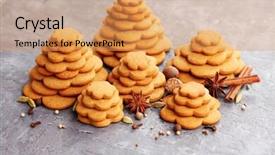  Presentation with gourmet sweet dessert bakery food - Amazing PPT layouts having homemade gingerbread tree - sweet food backdrop and a  colored foreground