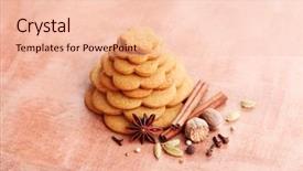  Presentation with gingerbread - Slide deck consisting of homemade gingerbread tree - sweet food background and a  colored foreground