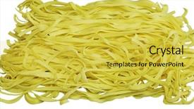  Presentation with starch - Colorful slide deck enhanced with homemade gluten free fettuccine made backdrop and a yellow colored foreground