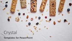  Presentation with granola - PPT theme enhanced with homemade-gluten-free-granola-bars background and a light gray colored foreground
