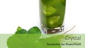  Presentation with healthy drink - Slide set consisting of homemade-gotu-kola-indian-pennywort background and a yellow colored foreground