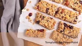  Presentation with granola - Beautiful slides featuring cereal bar - homemade granola backdrop and a coral colored foreground
