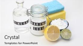  Presentation with baking soda - Cool new slides with homemade green cleaning lemon backdrop and a white colored foreground