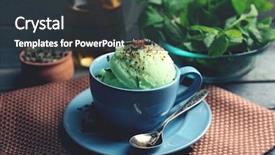  Presentation with green tea - Presentation featuring homemade green tea ice-cream background and a dark gray colored foreground