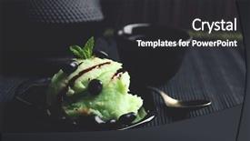 Presentation with green tea - Theme featuring homemade green tea ice-cream background and a dark gray colored foreground