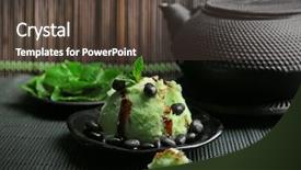  Presentation with crystal ice - Beautiful slides featuring homemade green tea ice-cream backdrop and a tawny brown colored foreground