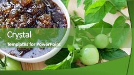  Presentation with jam - Slide set featuring homemade green tomatoes jam - fruits background and a  colored foreground