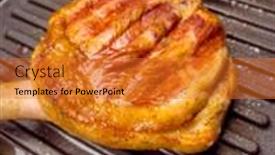  Presentation with duck - Beautiful slides featuring homemade-grilled-duck-thighs-preparing backdrop and a gold colored foreground