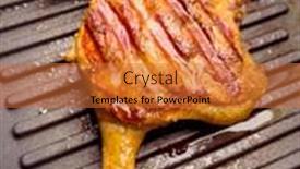  Presentation with duck - Cool new PPT theme with homemade-grilled-duck-thighs-preparing backdrop and a red colored foreground