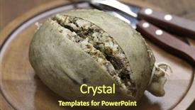  Presentation with scotland - Colorful PPT theme enhanced with homemade haggis scotland food backdrop and a tawny brown colored foreground