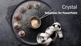  Presentation with vegetarian - Audience pleasing theme consisting of homemade-healthy-vegetarian-chocolate-sweets backdrop and a  colored foreground