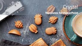  Presentation with vegetarian - Colorful PPT theme enhanced with homemade-healthy-vegetarian-sweets backdrop and a gray colored foreground