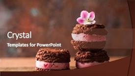 Presentation with chocolate ice cream - PPT layouts featuring homemade ice cream cookies sandwiches background and a  colored foreground