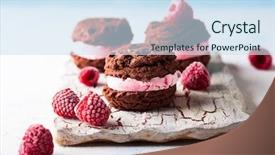  Presentation with ice cream food truck - Slide deck featuring homemade ice cream cookies sandwiches background and a  colored foreground