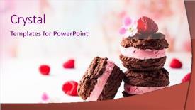  Presentation with ice cream colourful gelato flavors - Slide deck enhanced with homemade ice cream cookies sandwiches background and a  colored foreground