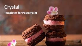  Presentation with ice cream popsicles organic dietary - Audience pleasing PPT theme consisting of homemade ice cream cookies sandwiches backdrop and a  colored foreground