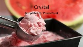  Presentation with ice frozen - Slide deck having homemade ice cream in frozen background and a red colored foreground