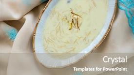  Presentation with condensed milk - Presentation theme consisting of homemade indian dessert- kheer made background and a gray colored foreground