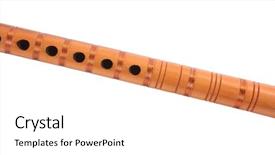  Presentation with instrument - Slide set featuring homemade instruments - wooden fife wind instrument background and a white colored foreground