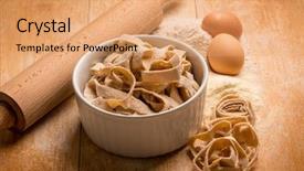  Presentation with exotic unique homemade soap - Amazing theme having homemade integral pasta with ingredients backdrop and a coral colored foreground