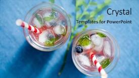  Presentation with lemonade - Audience pleasing theme consisting of homemade lemonade made from red berries backdrop and a light blue colored foreground