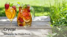  Presentation with lemonade - PPT layouts having homemade lemonade or sangria background and a mint green colored foreground