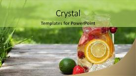  Presentation with lemonade - Presentation theme having homemade lemonade or sangria background and a yellow colored foreground