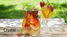  Presentation with lemonade - Presentation theme featuring homemade lemonade or sangria background and a coral colored foreground