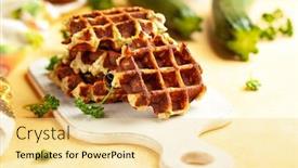  Presentation with diet low carb - Beautiful PPT theme featuring homemade-low-carb-zucchini-waffles backdrop and a blonde colored foreground