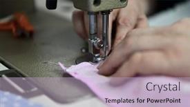  Presentation with medical face mask - Audience pleasing PPT theme consisting of homemade-manufacturing-of-protective-trendy backdrop and a lemonade colored foreground