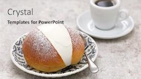  Presentation with roman - Amazing PPT theme having homemade-maritozzo-is-italian-roman backdrop and a light gray colored foreground